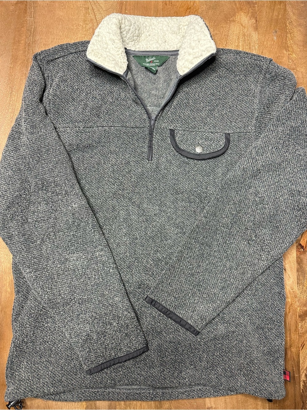 Woolrich Men's Half-Zip Sherpa Collar Sweater - Gray